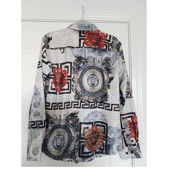 Pavini Mens Long Sleeve Printed Button Up shirt Size Medium - Picture 6 of 9